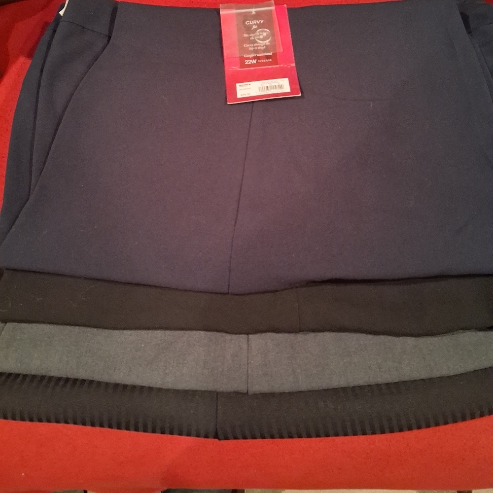 Navy, 2 Black, and Gray Pants